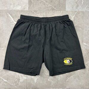 Vintage‎ Pittsburgh Steelers Shorts Mens Large True Fan Embroidered Black y2k